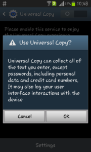 copy whatsapp status using universal copy