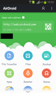 wirelessly transfer files using airdroid