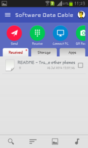 wirelessly transfer files using software data cable