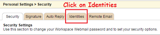 identities settings of godaddy workspace email