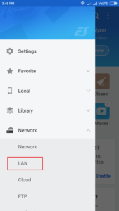 lan network in es file explorer
