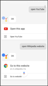 open apps and websites using google assistant