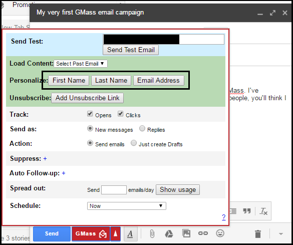 personalize emails in gmail using gmass