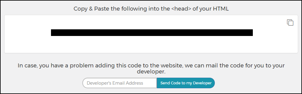 copy letreach code to head of html