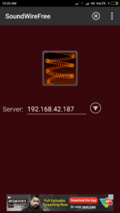 enter server address in soundwire app