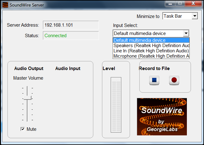 soundwire windows server controls