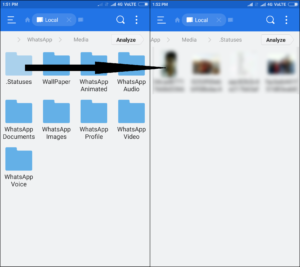 view whatsapp status in es file explorer