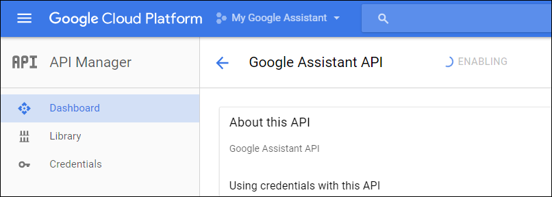 enabling google assistant api