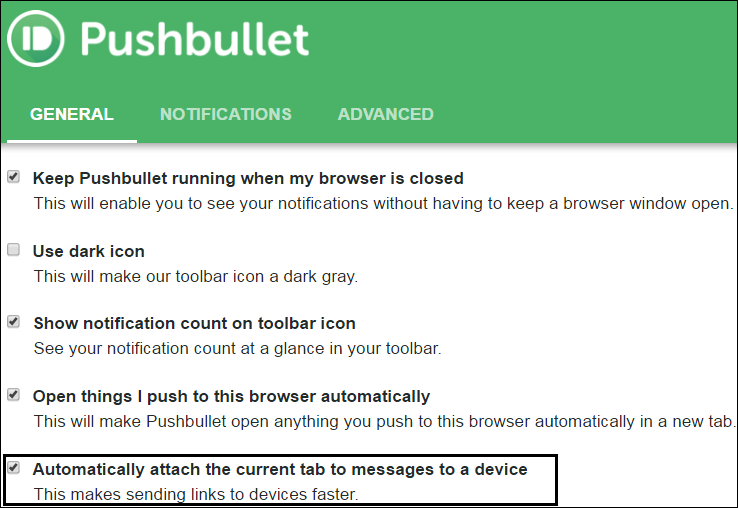 send links to android phone using pushbullet