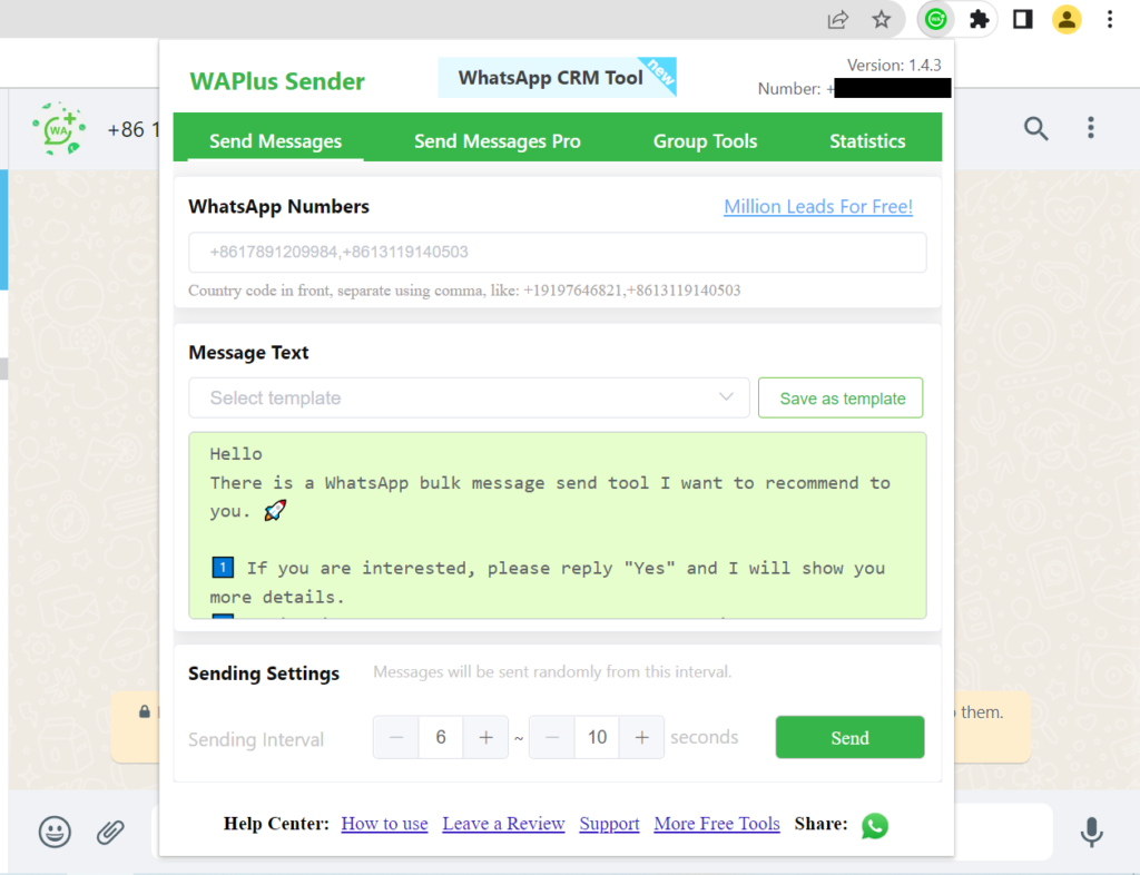 bulk message on whatsapp web