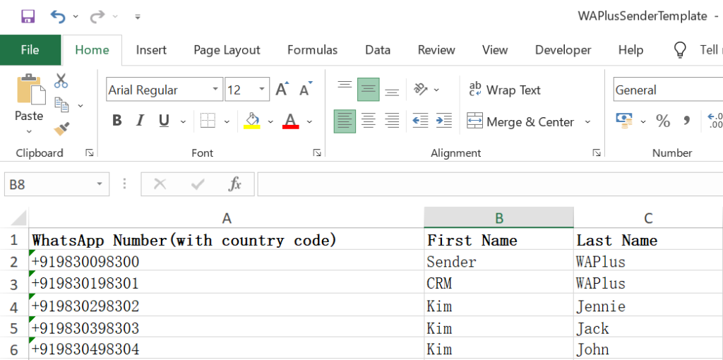 excel sheet for bulk message on whatsapp web