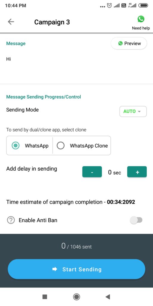 send bulk whatsapp message using whatstool